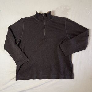 Banana Republic Sweater Mens XL Brown 1/4 Zip Pullover Long Sleeve Cotton